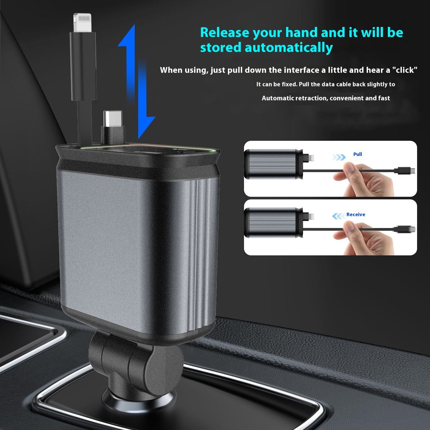 Portable Four-in-one 120W Starry Sky Car Charger